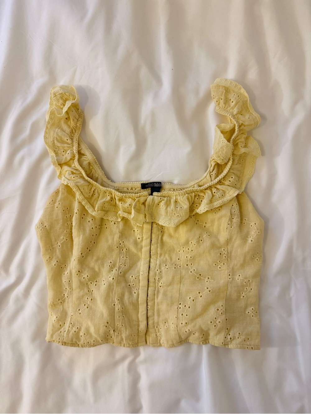 Yellow eyelet top